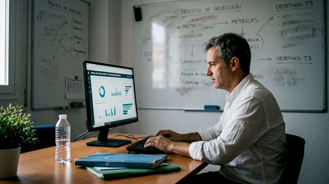 Profesional de recursos humanos aprovecha herramientas digitales para gestionar el talento.