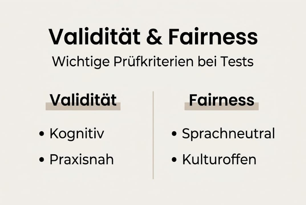Infografik: Kriterien für Validität und Fairness