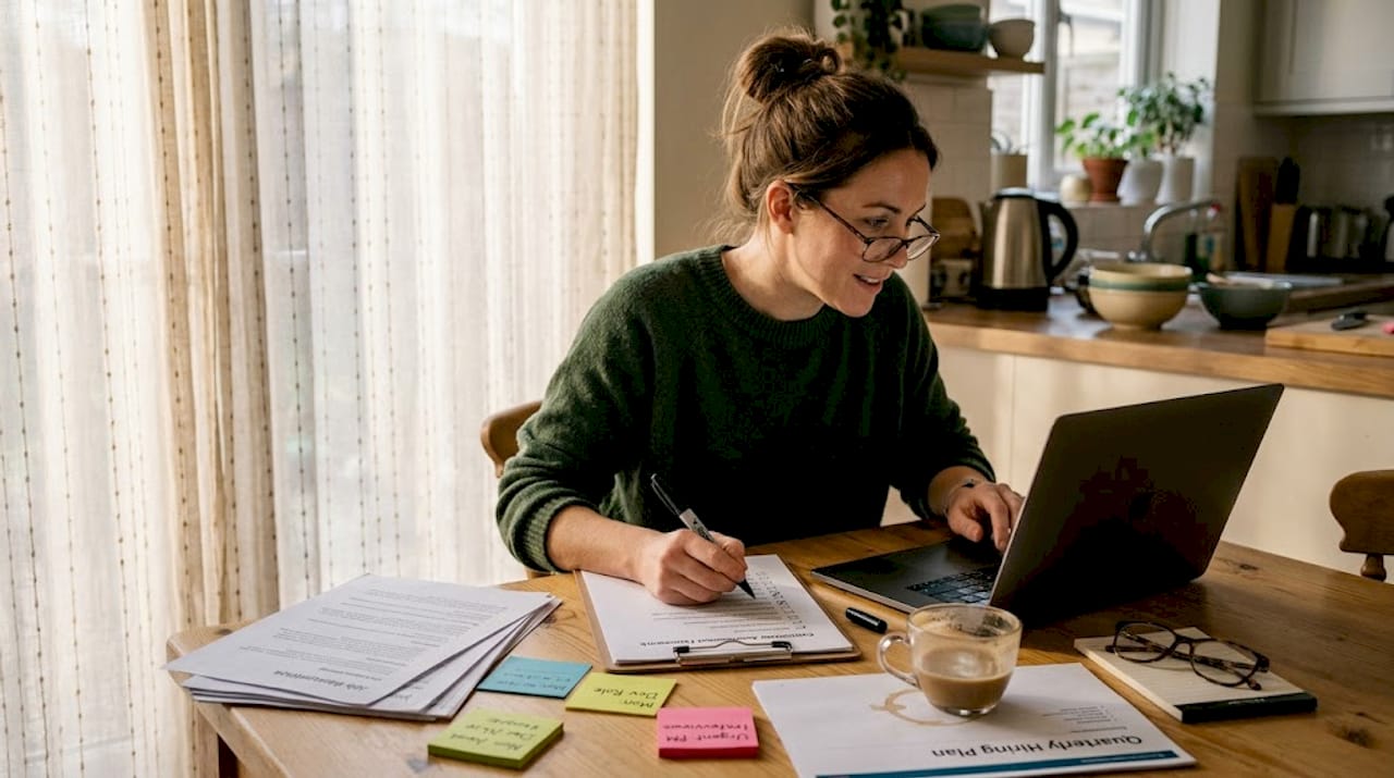 Recruiter prepares skills assessment materials
