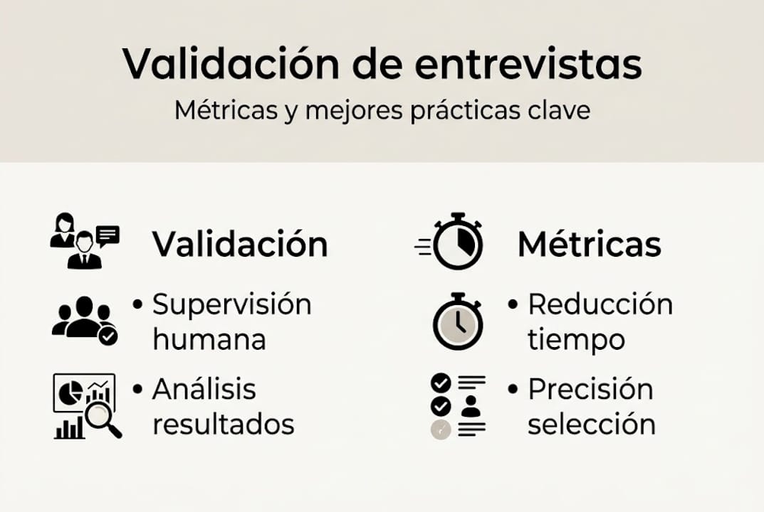 Infografía: cómo validar y medir resultados en entrevistas automáticas