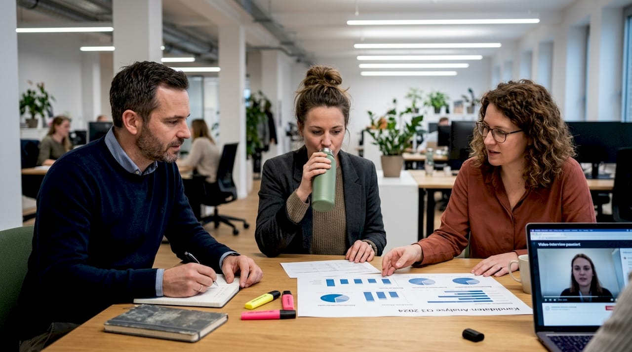 Besprechung des HR-Teams zum Thema Recruiting-Analyse