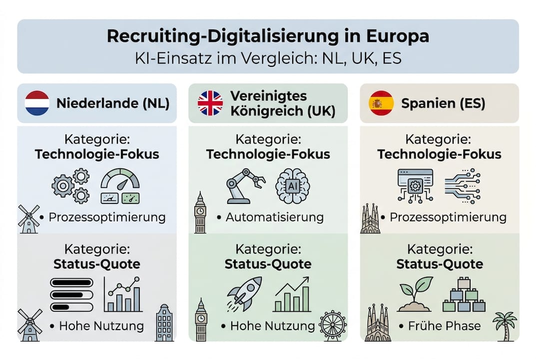 Grafik: So verändert die Digitalisierung das Recruiting in Europa