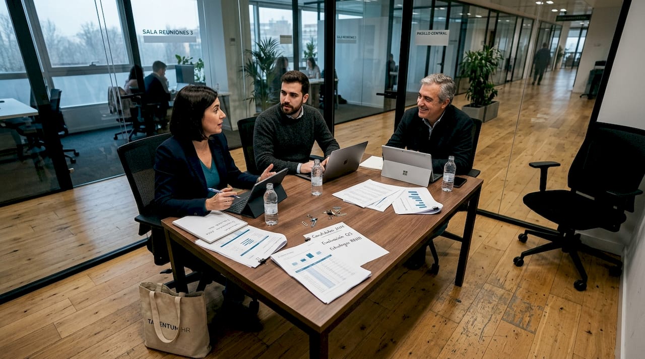 El equipo de Recursos Humanos está revisando y analizando los procesos de selección de personal.