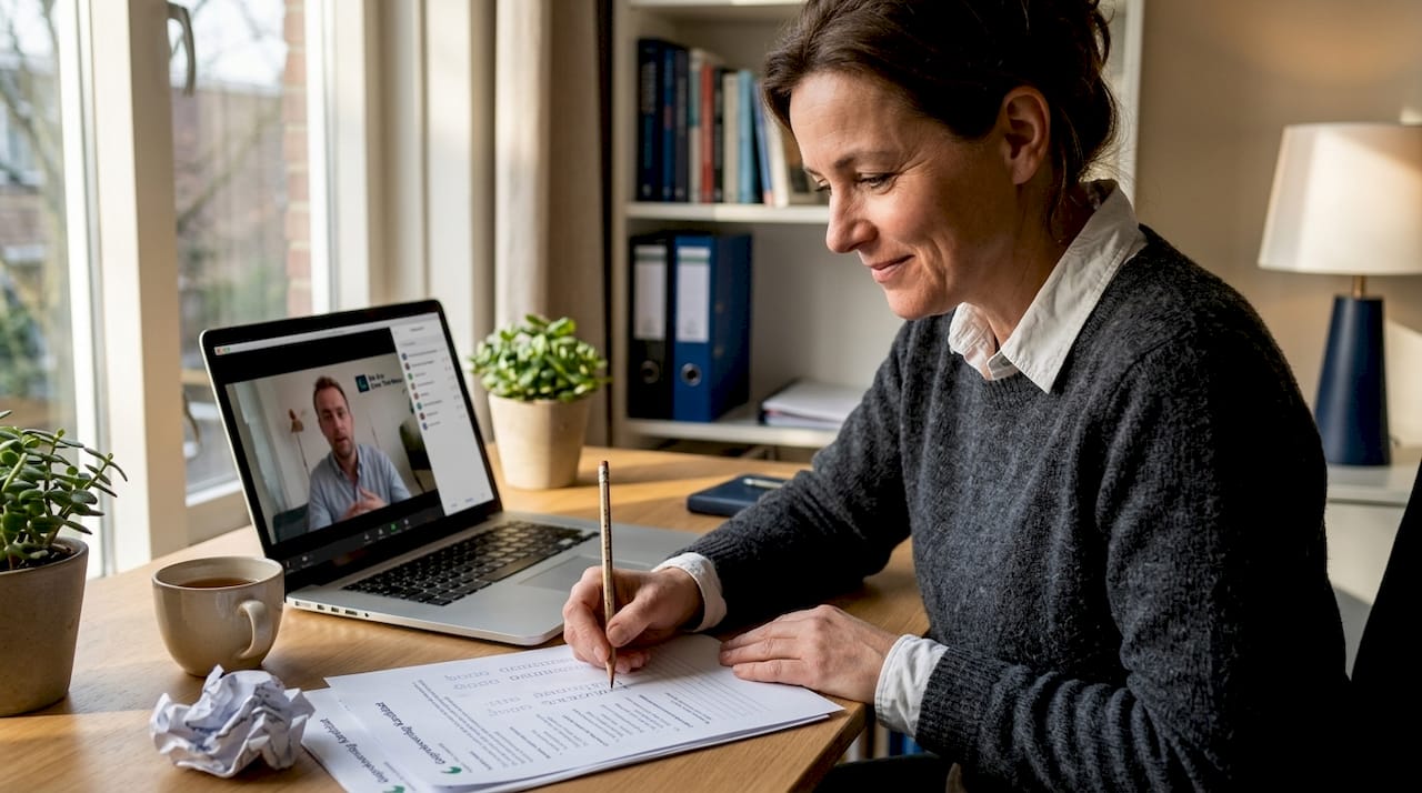 HR-manager beoordeelt sollicitatiegesprek van kandidaat