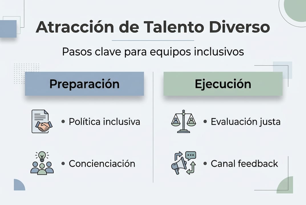 Infografía: pasos esenciales para captar talento diverso