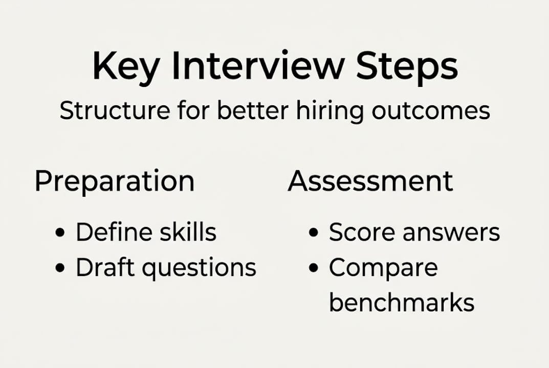 Infographic shows competency interview steps