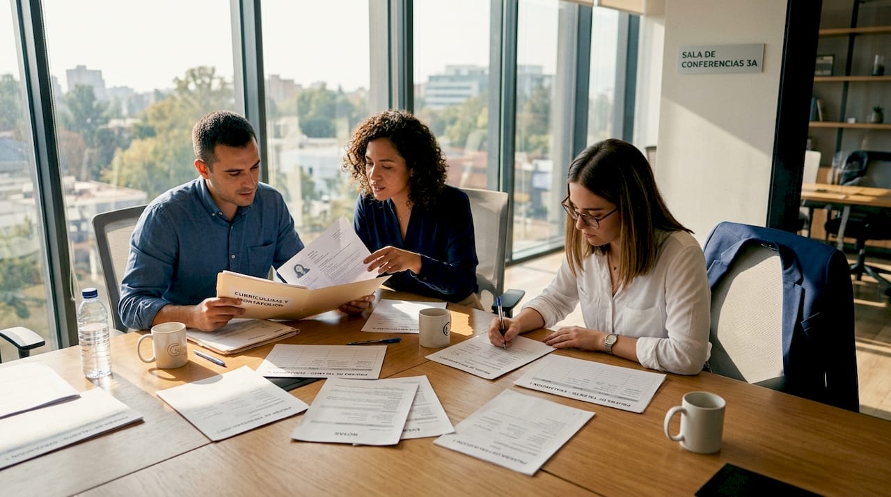 Especialistas evaluando el potencial y las competencias del talento humano