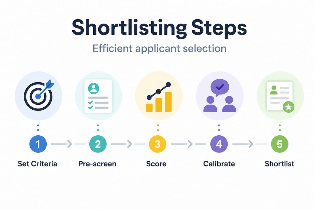 Infographic illustrating shortlisting process steps