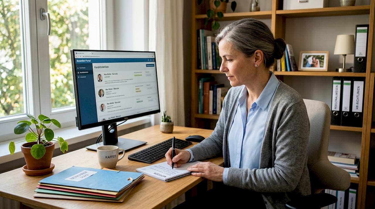 Ein HR-Experte prüft Bewerber online und verschafft sich so einen ersten Eindruck.