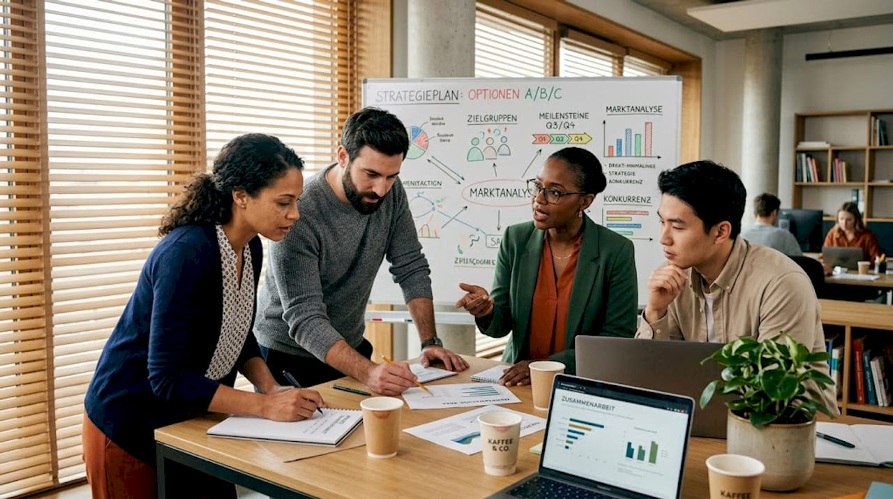 Effektive Zusammenarbeit im Team während der Gruppenaufgabe im Assessment Center