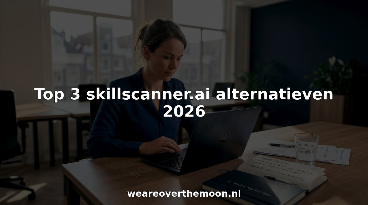 Een HR-medewerker bekijkt cv’s en profielgegevens van sollicitanten aan zijn bureau.