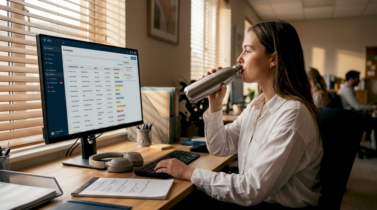 HR coordinator checks candidate status updates