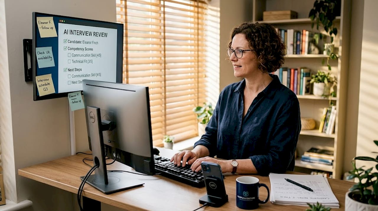 HR specialist using AI tools for hiring