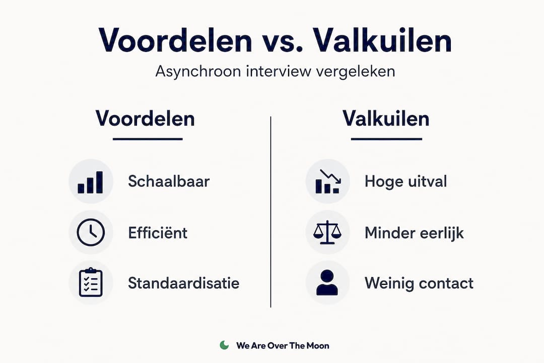 Infographic: pluspunten en aandachtspunten van het asynchrone interview
