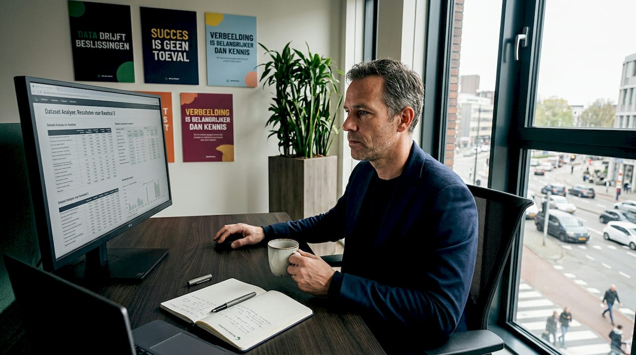 Op kantoor buigt een dataspecialist zich over het recruitmentproces om te kijken waar het slimmer en efficiënter kan.