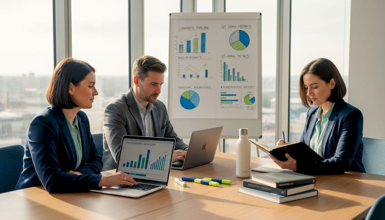 Recruiters reviewing candidate skills assessments
