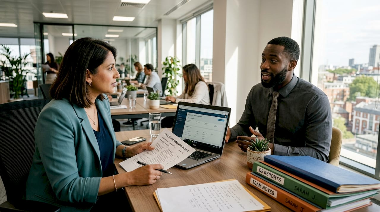 HR manager conducting structured interview