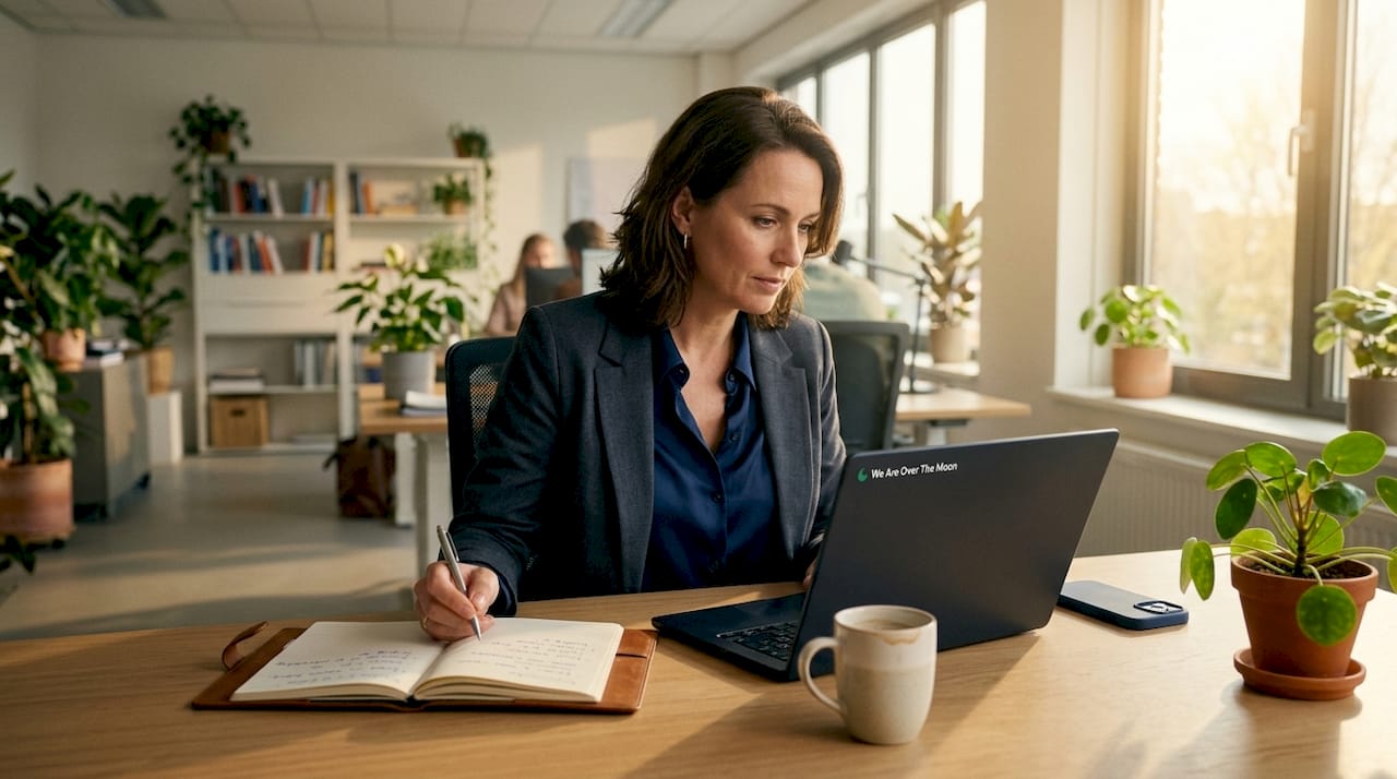 Een HR-professional beoordeelt de sociale vaardigheden van kandidaten achter zijn bureau.