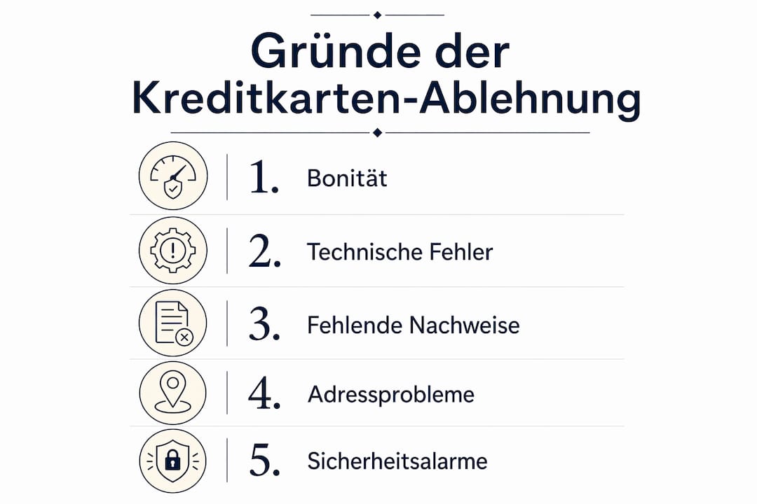 Übersicht: Die wichtigsten Schritte bei einer abgelehnten Kreditkartenanfrage