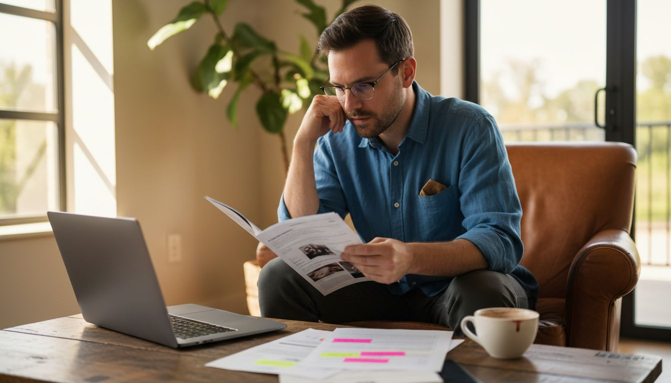Man researching aesthetic treatment options