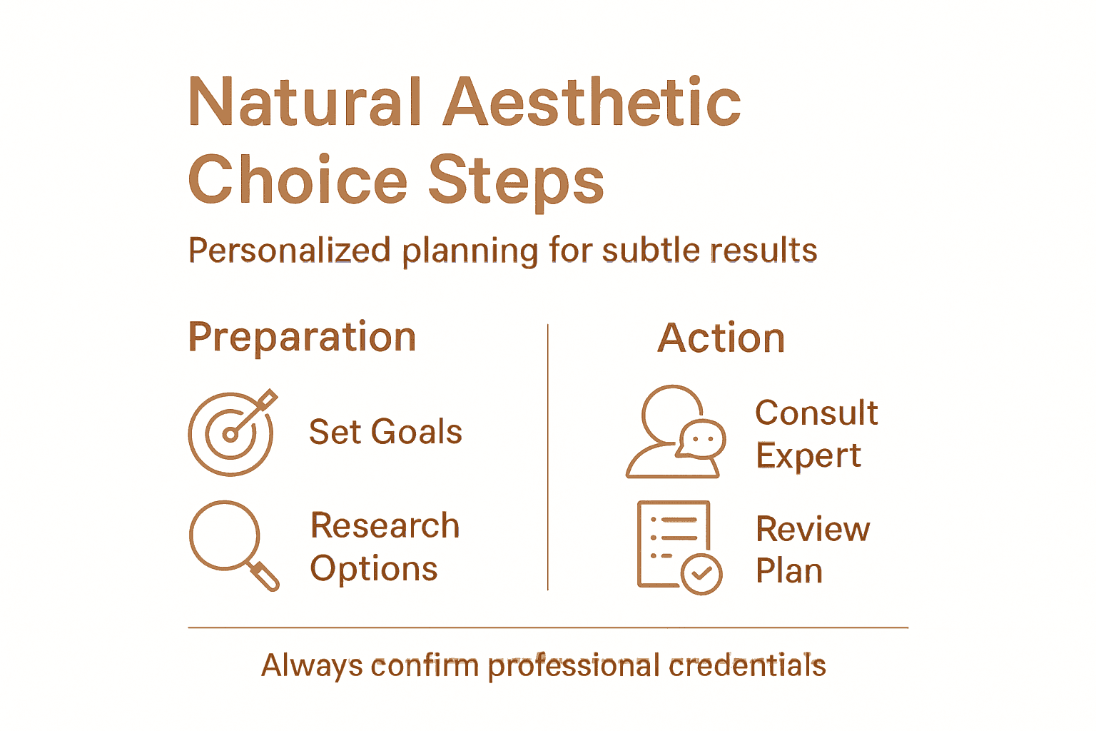 Infographic showing natural aesthetic treatment steps