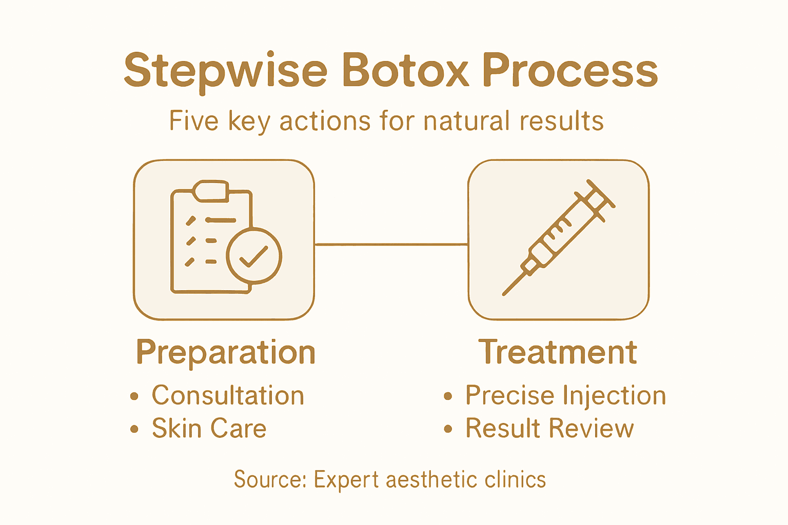 Infographic illustrating key Botox treatment steps