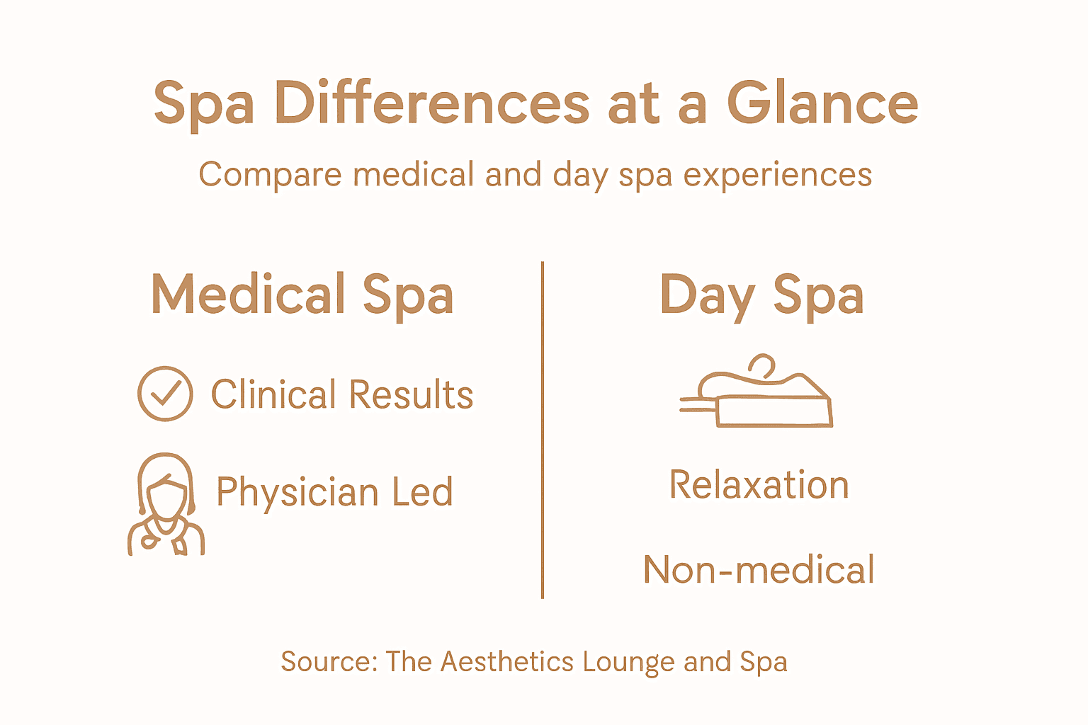 Infographic comparing medical spa and day spa features