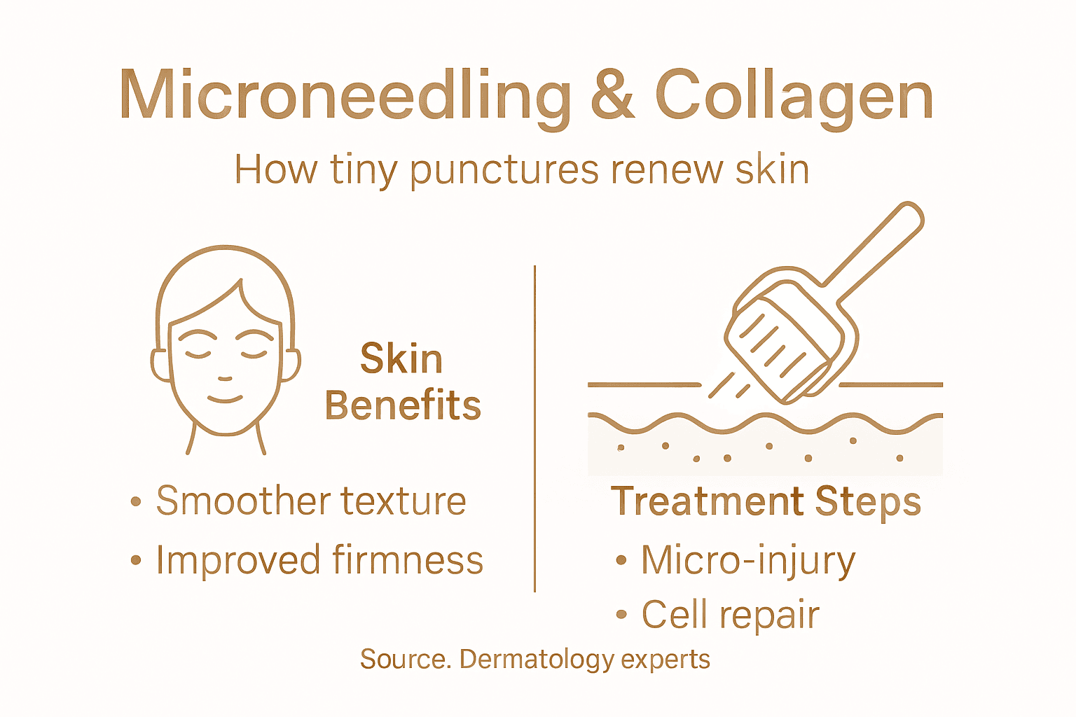 Infographic on microneedling collagen process steps