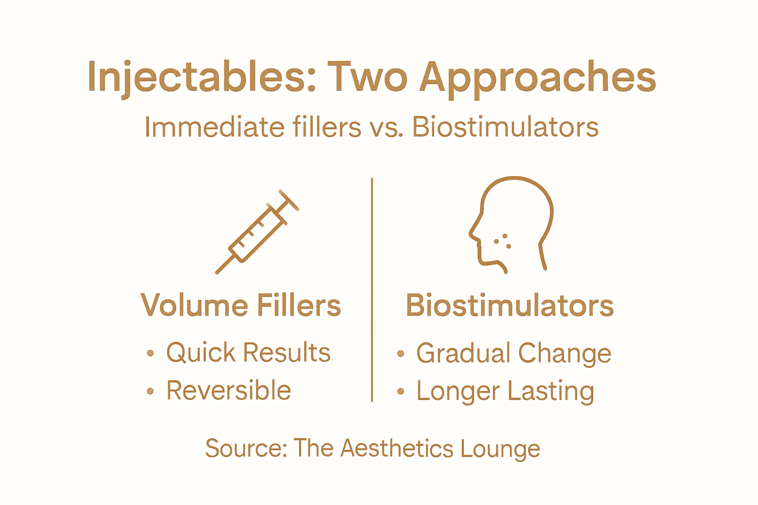 Infographic comparing injectable filler types