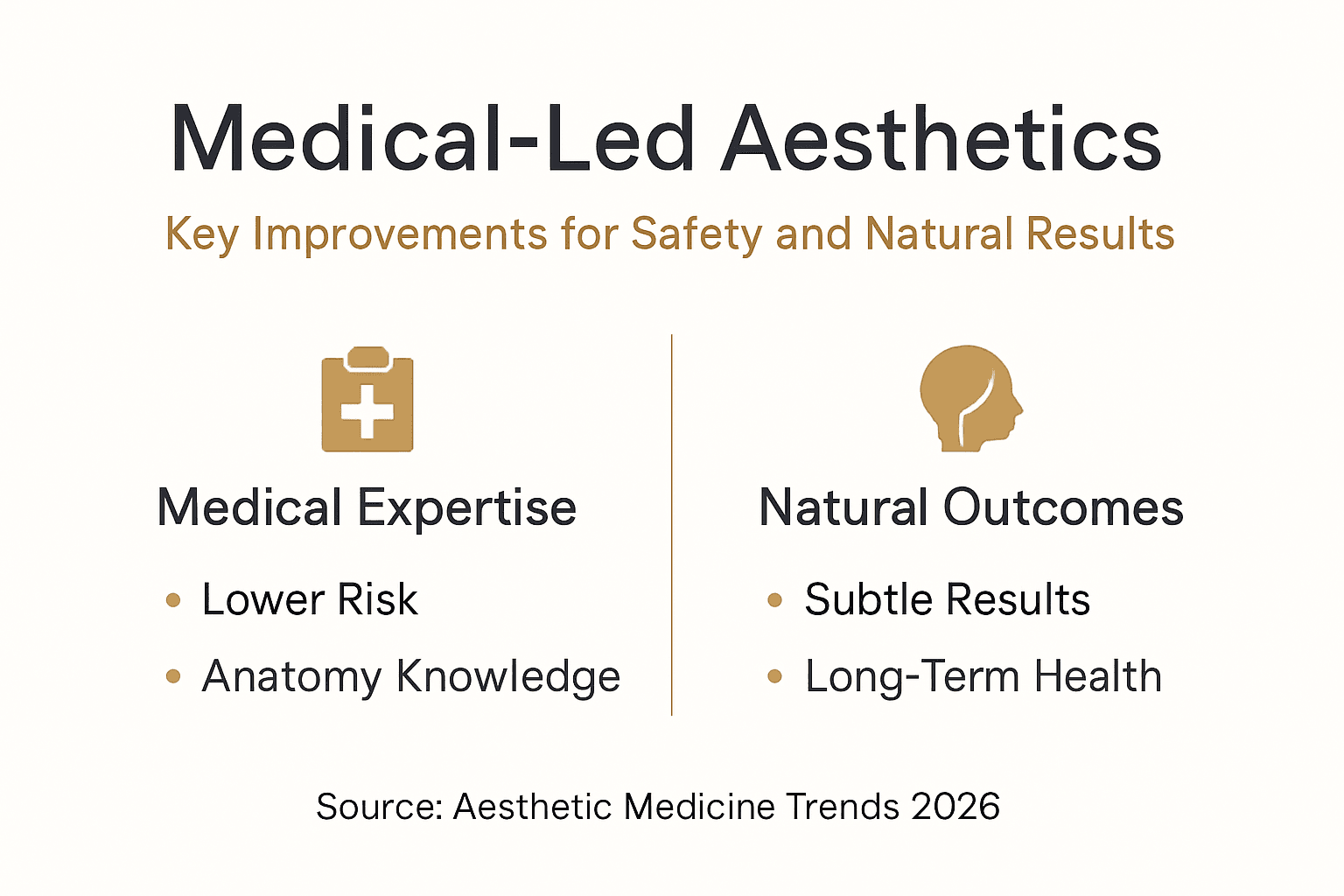 Infographic comparing medical versus non-medical aesthetics