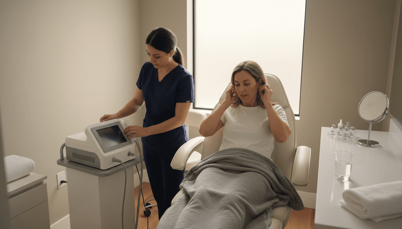 Laser and microneedling facial treatment room