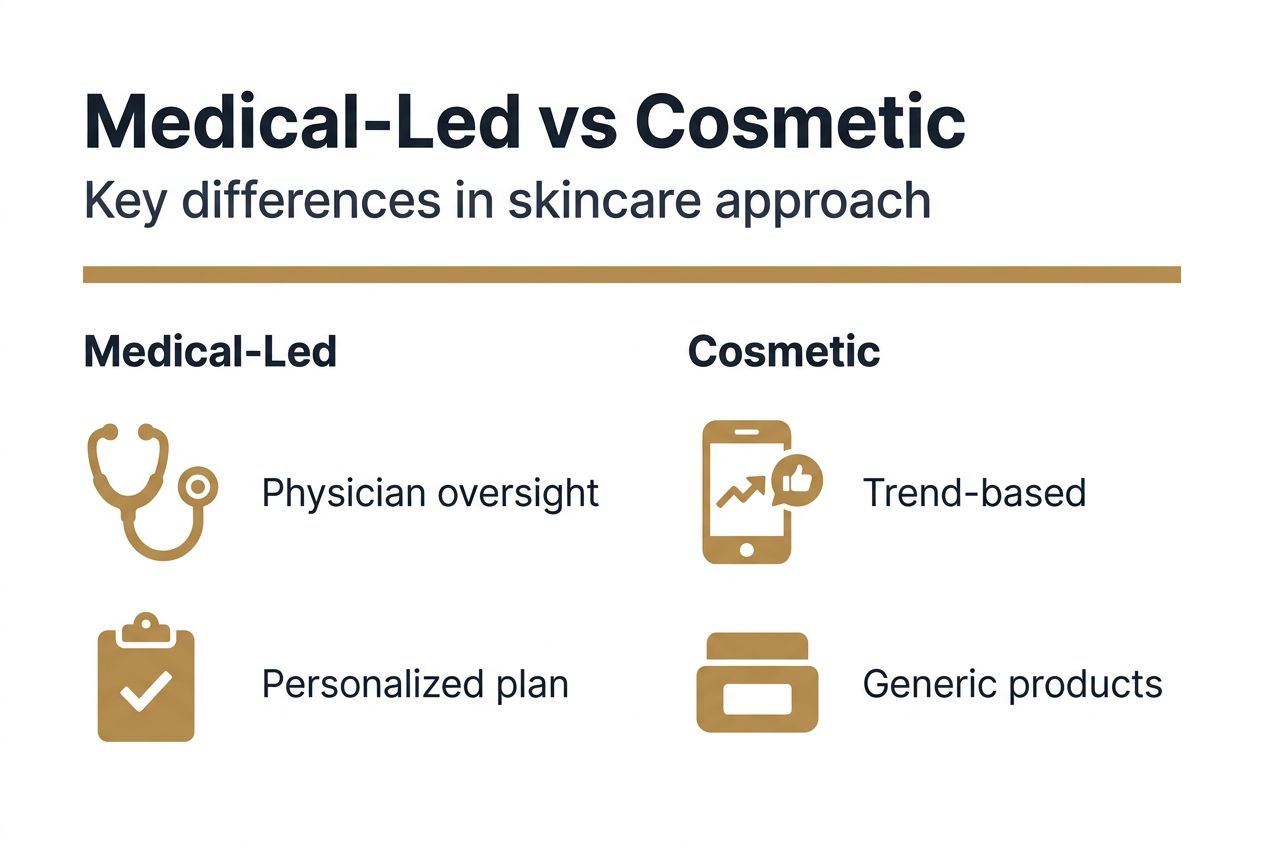 Infographic comparing skincare approaches