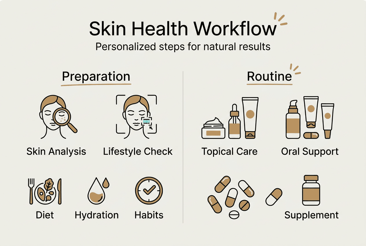 Infographic showing steps of medically guided skin workflow