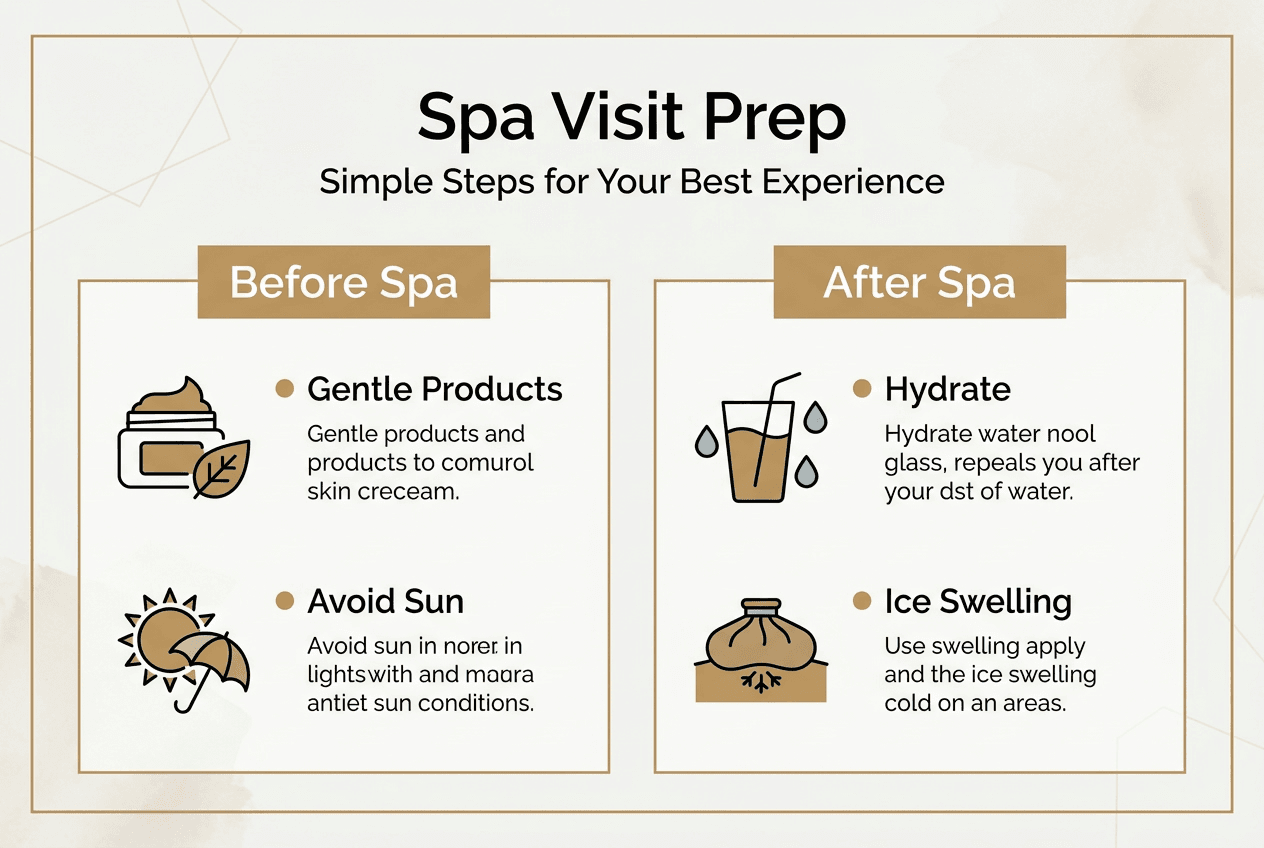 Infographic showing spa visit prep essentials