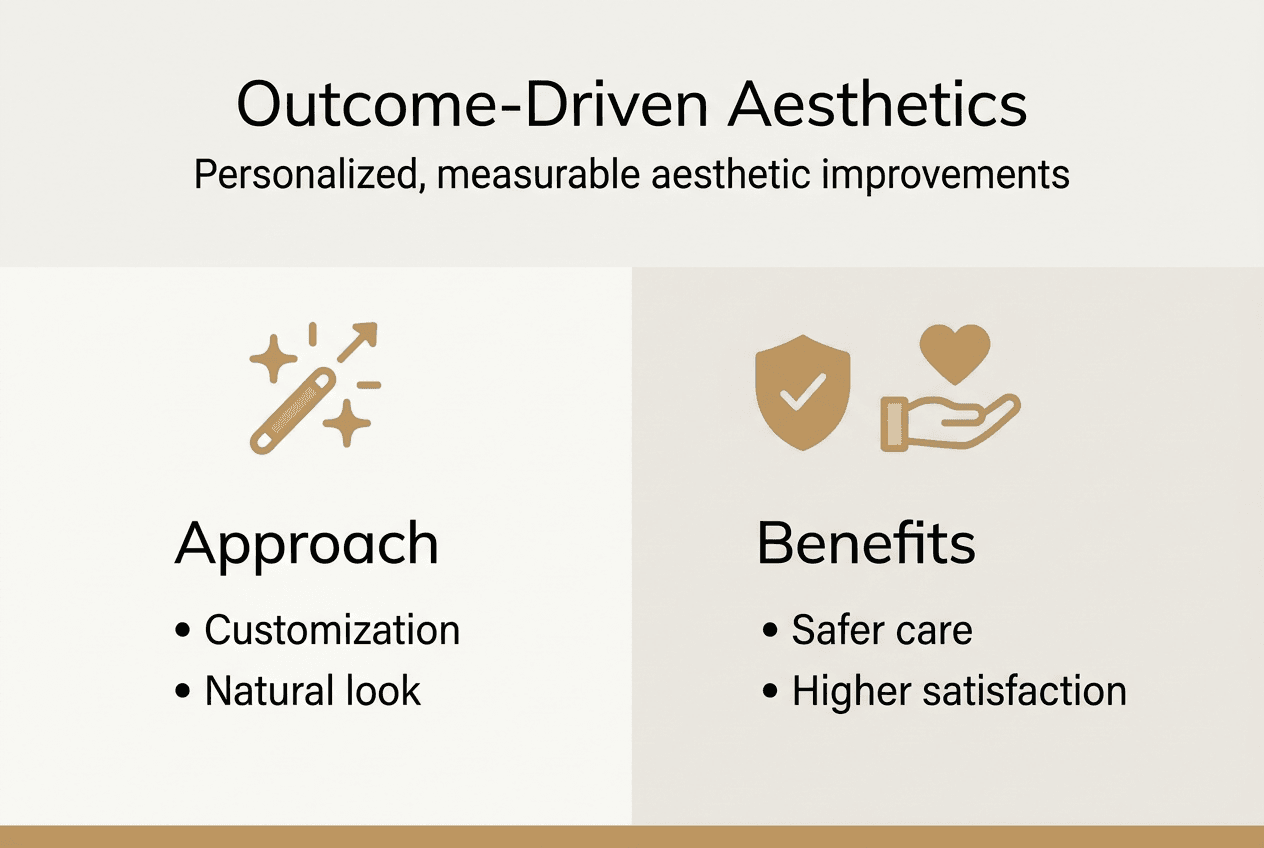 Infographic showing outcome-driven aesthetics benefits