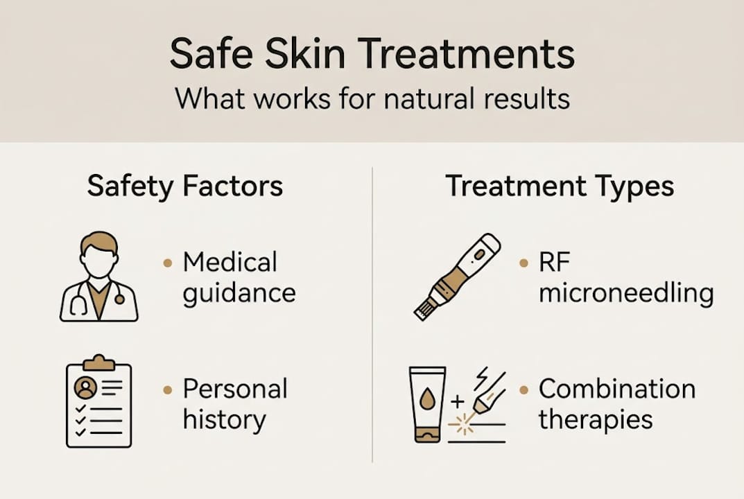 Infographic about safe skin treatments and factors