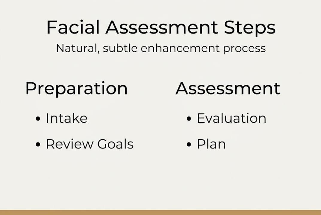 Infographic showing facial assessment steps