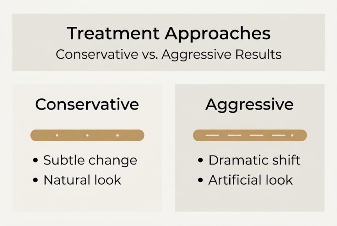 Infographic comparing conservative and aggressive treatments