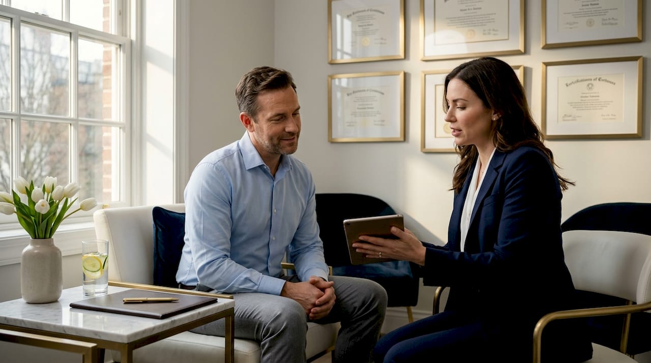 Client listening during aesthetic consult