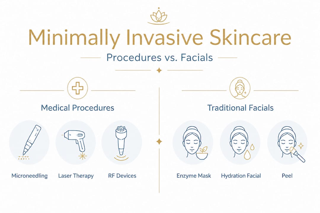 Infographic comparing procedures and facials