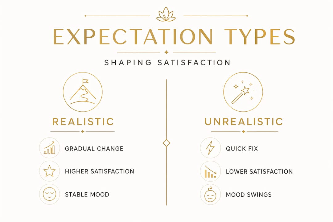 Infographic comparing realistic and unrealistic expectations
