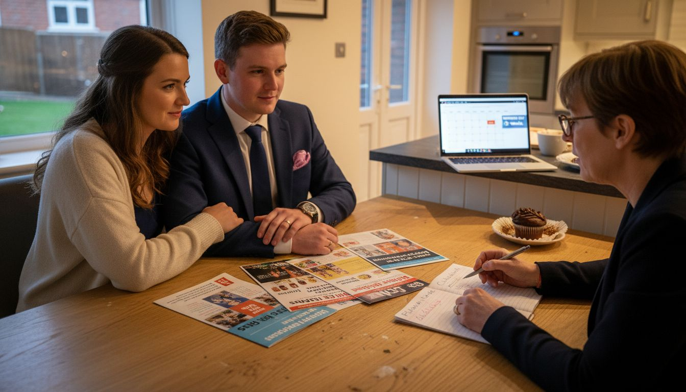 Couple meeting with wedding coordinator