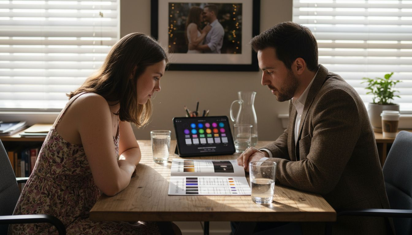 Bride and DJ discussing package options