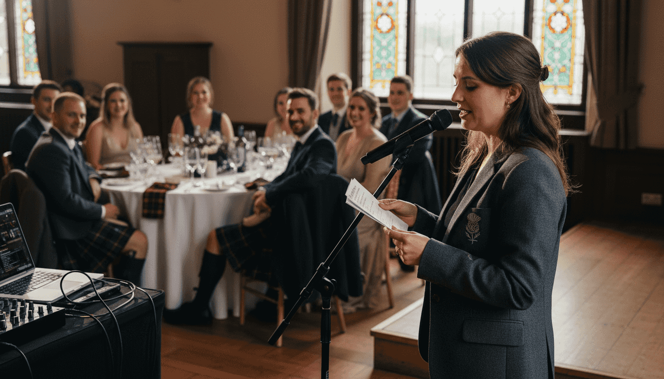 DJ making wedding announcements as MC