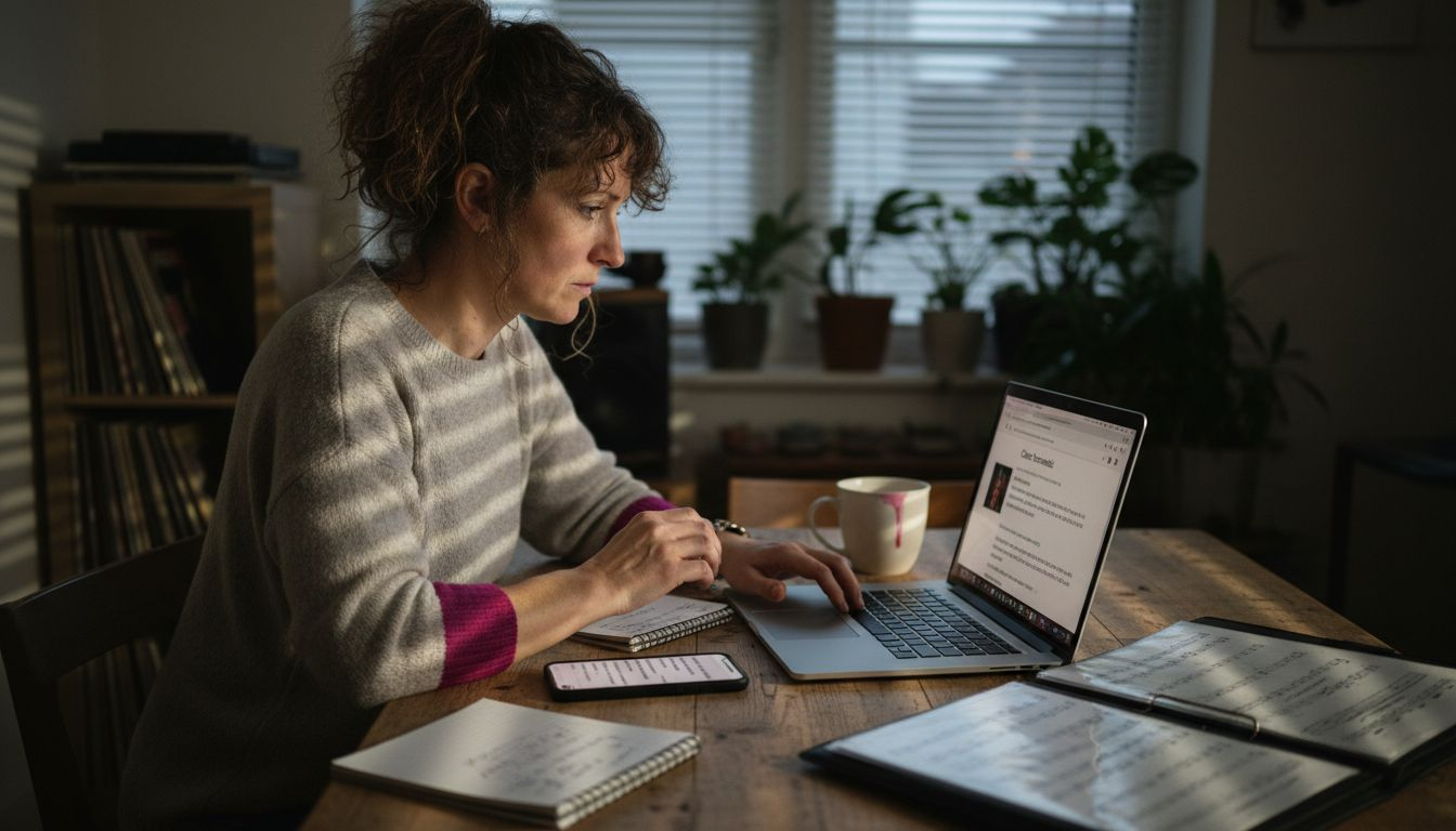 DJ reviewing wedding client credentials