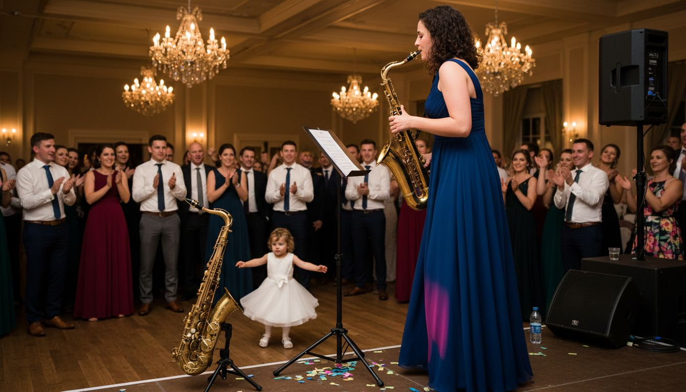 Wedding saxophonist performing multiple music genres