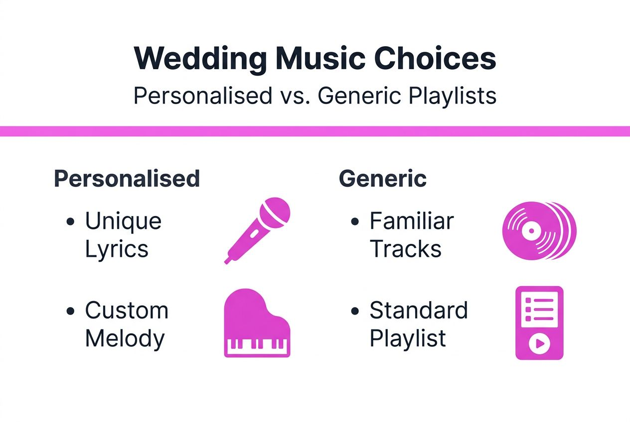 Infographic comparing wedding music choices
