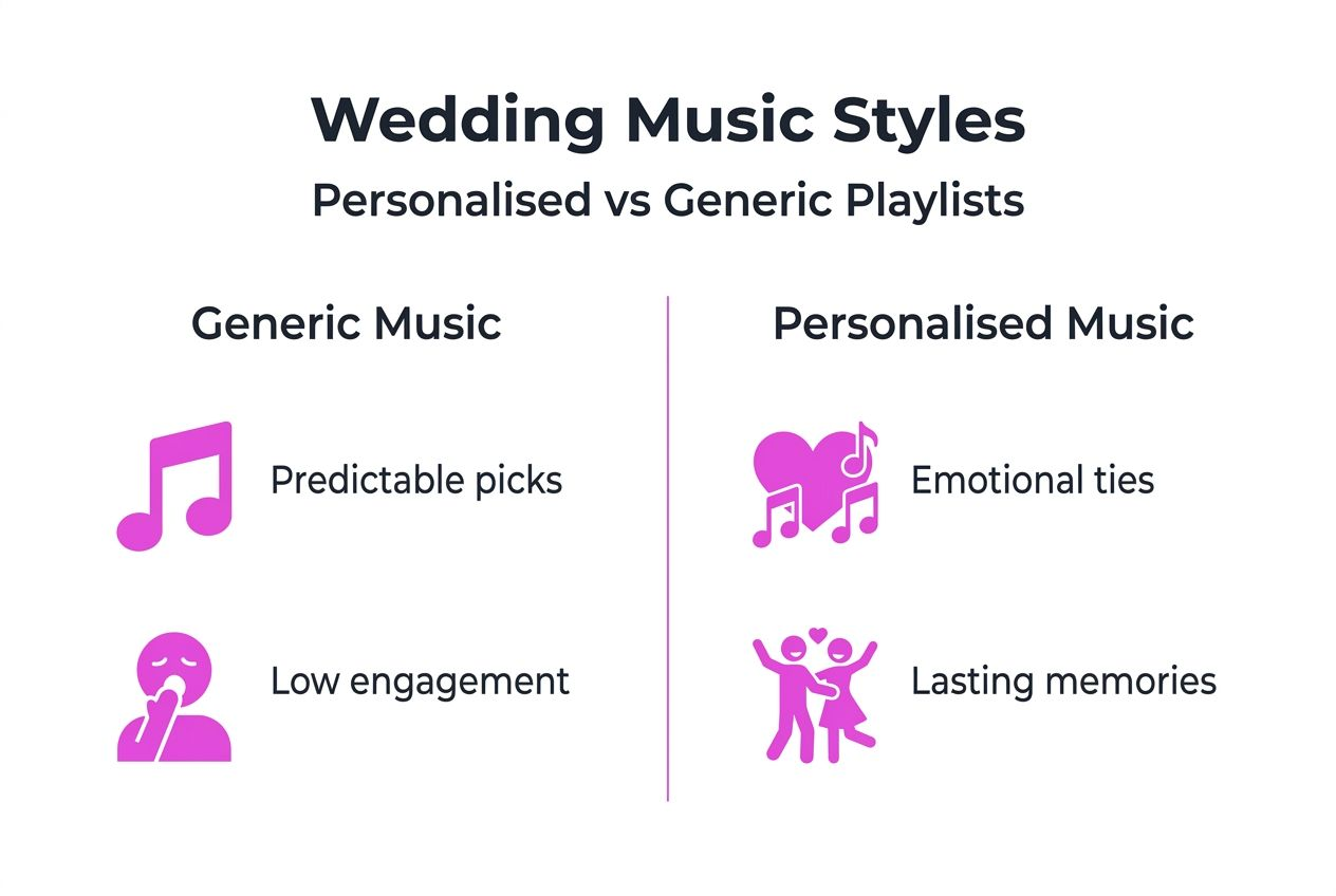 Infographic comparing generic and personalised wedding music