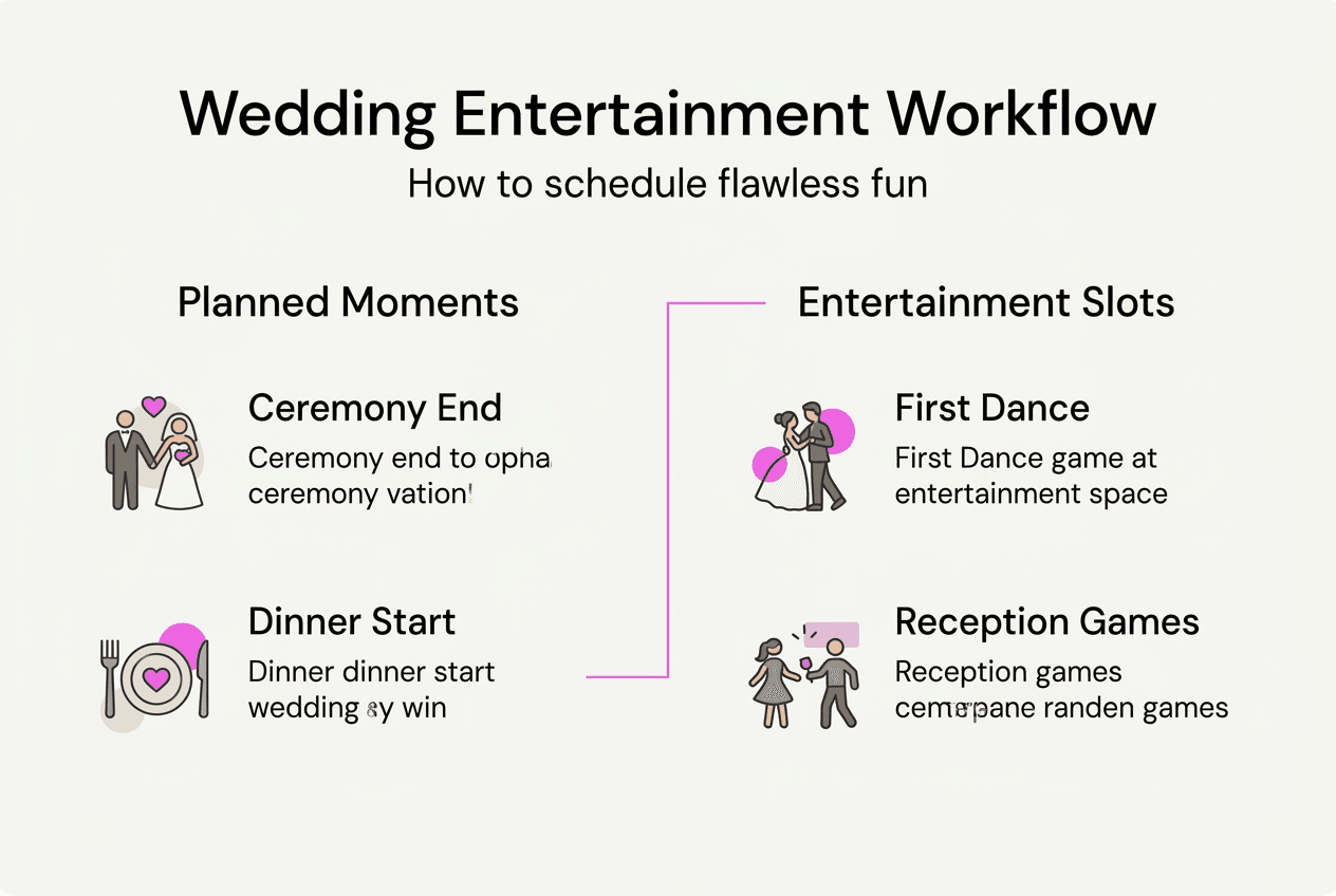 Infographic showing wedding entertainment workflow