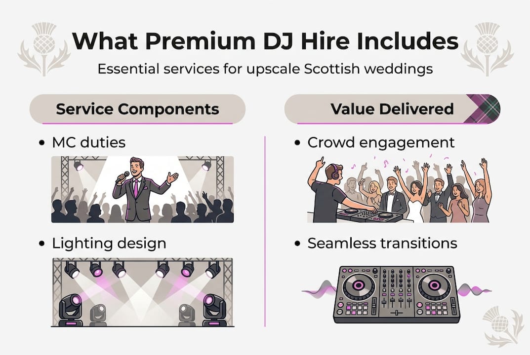 Infographic premium DJ hire features Scotland